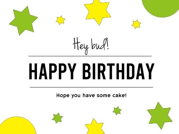 party, happy, life, Yellow And Green Stars Illustration Birthday Celebration Card Template