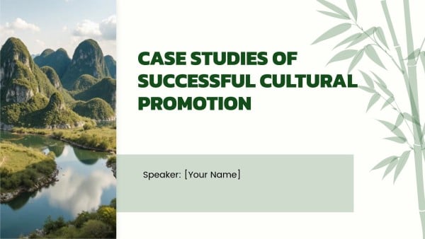Natural Green Style Case Studies Of Successful Cultural Promotion Presentation