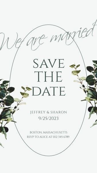 savethedate, party, life, We Are Married Save The Date  Instagram Story Template