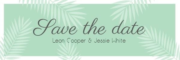 save the date, marry, marriage, Green Leaves Wedding Email Header Template