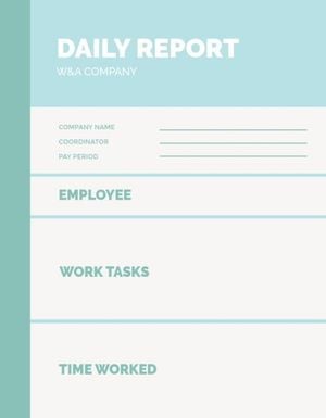 task, list, progress, Simple Work Book Daily Report Template