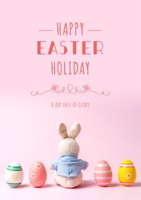 greeting, festival, celebration, Soft Pink Minimal Happy Easter Day Poster Template