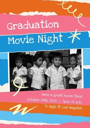 graduation, movie night, event, Colorful Movie Poster Template