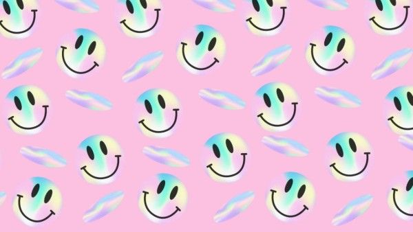 smile, laser, life, Pink Gradient Emoji Zoom Background Template