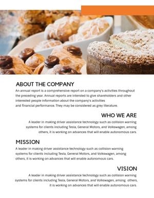 marketing, business, company, General Bakery Monthly  Report Template