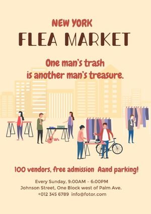 second-hand, shopping, promotion, Flea Market Sale Poster Template