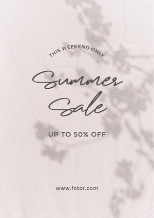 Beige Minimalist Summer Sale Flyer