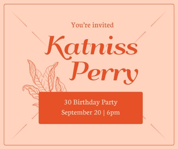 ピンク花の女の子の誕生日の招待状 Facebook投稿
