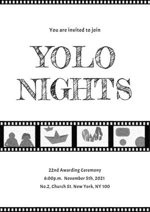 engagement party, engagement, proposal, White Yolo Nights Invitation Template
