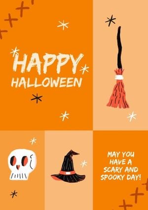 spooky, fun, life, Cute Happy Halloween Wish Poster Template
