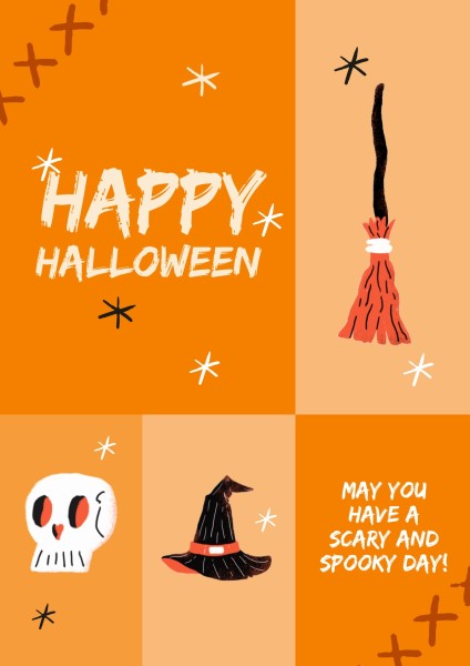 Cute Happy Halloween Wish Poster