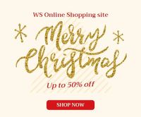 shopping, online, discount, Golden Merry Christmas Super Sale Banner Ads Large Rectangle Template