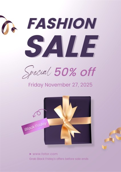Purple Fashion Sale Order Now Poster