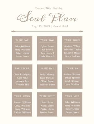 party, gathering, people, Brown Background Seating Chart Template
