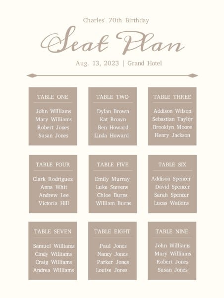 seating chart template free