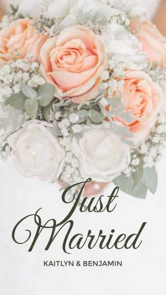 wedding, ceremony, engagement, We Just Married  Instagram Story Template
