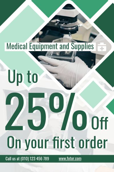 Green Background Of Medical Equipment Sale Pinterest Post