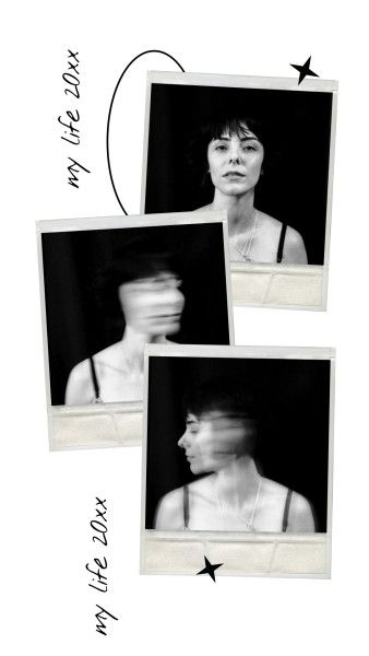 polaroid, photo frame, lifestyle, Black And White My Life Photo Collage Instagram Story Template