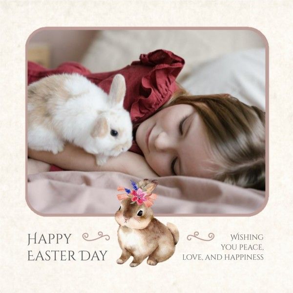 greeting, celebration, celebrate, Ivory White Photo Collage Easter  Instagram Post Template
