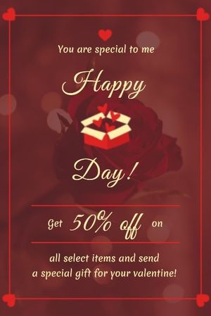 valentine’s day, heart, love, Happy Valentine's Day Promotion Pinterest Post Template
