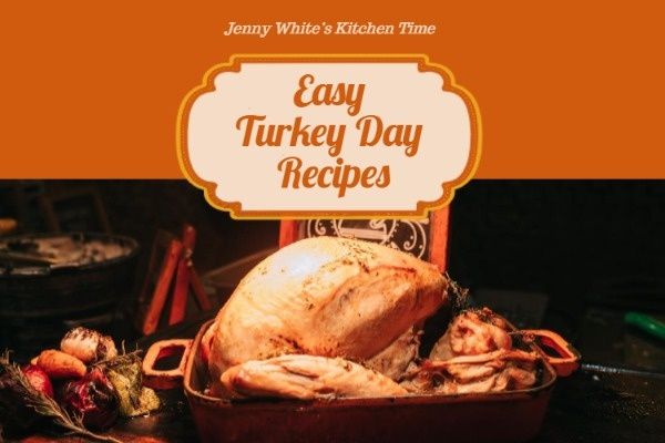 thanksgiving, food, festival, Yellow And Black Turkey Cooking Recipes Blog Title Template