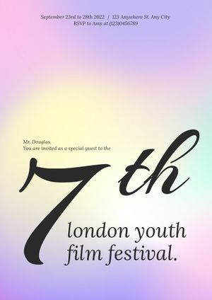Purple Youth Film Festival Invitation