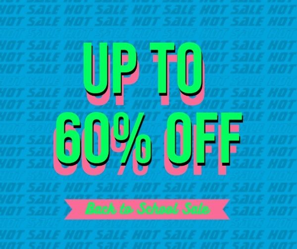 discount, promotion, store, Back To School Online Sale   Facebook Post Template