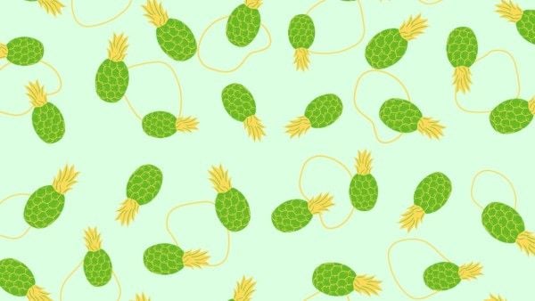 Green Cartoon Pineapple Zoom Background