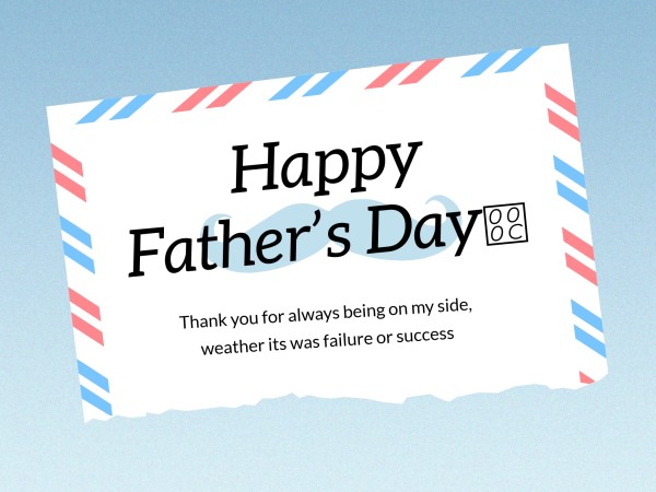 Blue Mail Letter Happy Father's Day Card