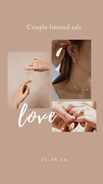 earrings, ring, brand building, Jewelry Sale Promotion Branding Post Instagram Story Template