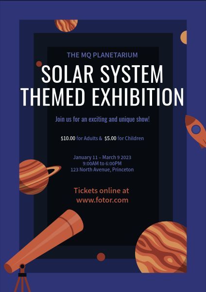 planetary, space, astronomy, Solar System Exhibition Poster Template