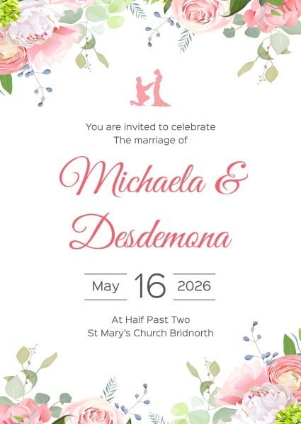 White And Pink Floral Wedding