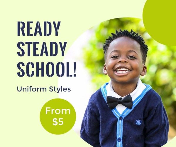 制服スタイルの学校の準備をしなさい Facebook投稿