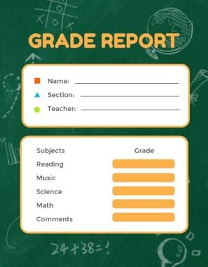 business, student, school, Grade Report Report Card Template