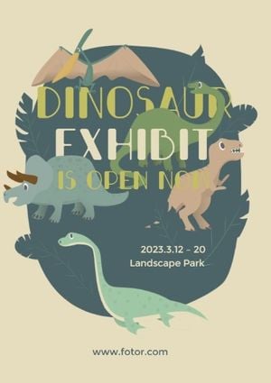 jurassic, display, show, Dinosaur Exhibition Flyer Template