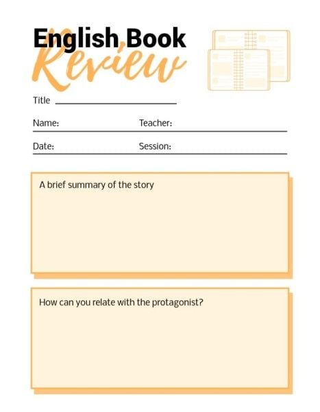 school, education, student, Book Review Worksheet Template