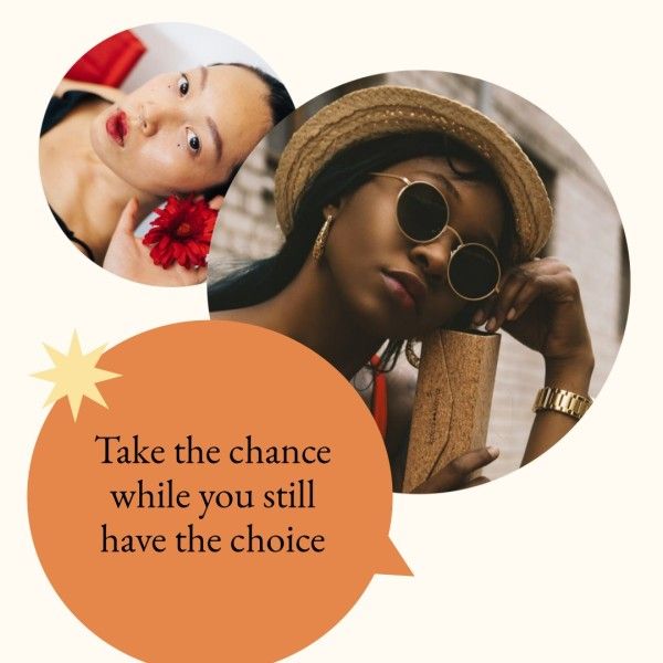 woman, girl, life, Take The Chance Collage Photo Collage (Square) Template