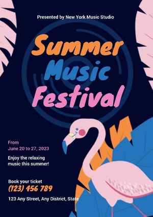 art, conference, performance, Summer Music Festival Poster Template
