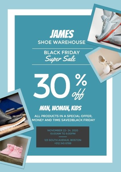 business, discount, promotion, Black Friday Shoe Big Sale Poster Template