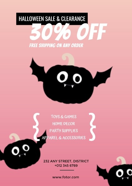 Pink Halloween Shop Promotion Poster
