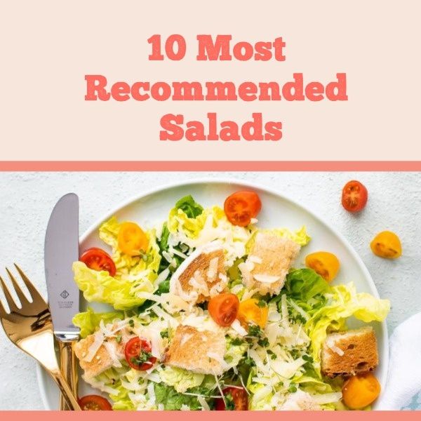 food, fruit, vegetables, Modern And Delicious Salads Recommendation Instagram Post Template