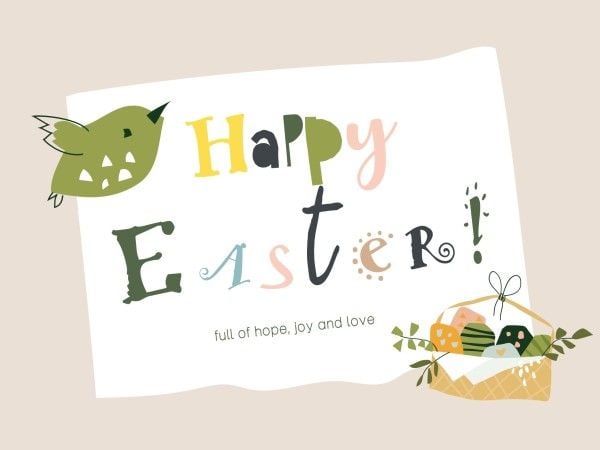 easter day, greeting, celebrate, Beige Creative Illustration Happy Easter Card Template