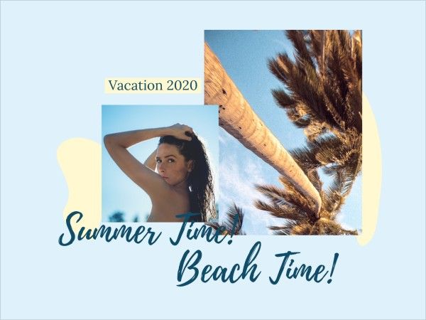 photograph, beach, beauty, Summer Time Photo Collage 4:3 Template