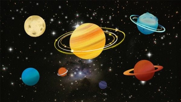 planet, galaxy, astronomy, Black Illustration Universe Desktop Wallpaper Template