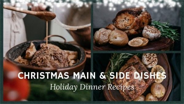 xmas, christmas recipe, food, Green Christmas Dinner Recipe Youtube Thumbnail Template