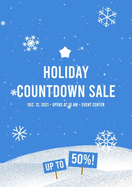 Blue Snow Christmas Sale Poster