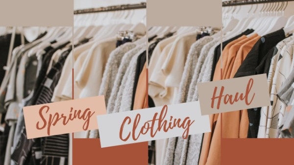 Orange Spring Clothes Vlog YouTube Channel Art Template Youtube Channel Art