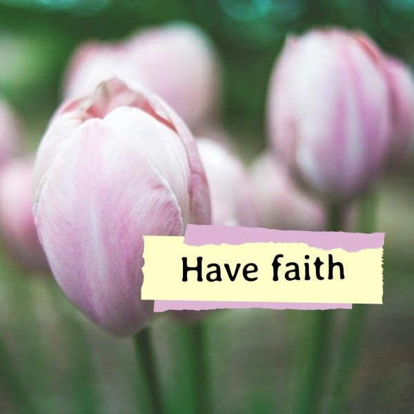 flowers, faith, simple, Pink Flower Life Quote Instagram Post Template