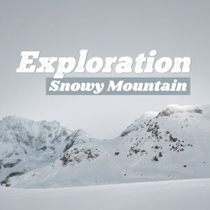 winter, cold, ice, Snowy Mountain Album Cover Template