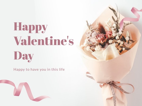 Simple Flower Valentine Love Wish Card